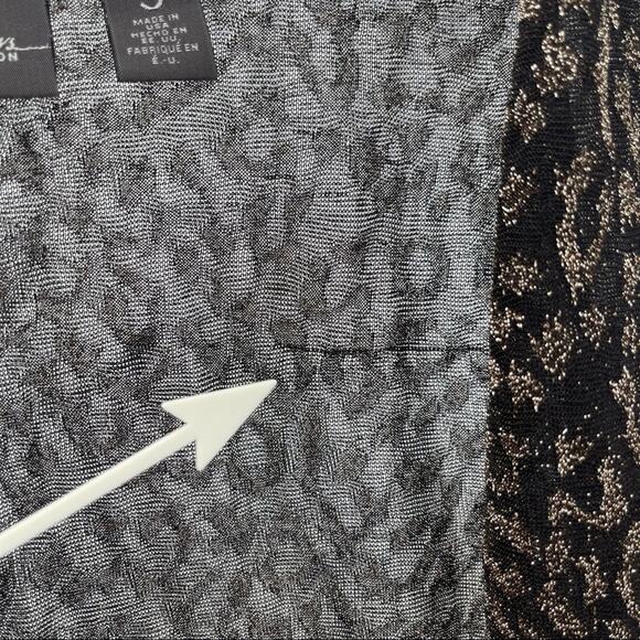 CHICO’S TRAVELERS Animal Print Cardigan Evening Wear Gold & Black Sparkle SZ XL - Picture 7 of 11